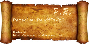 Pacsolay Renátó névjegykártya